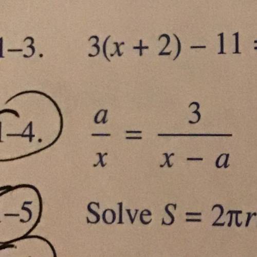 How do I solve this math problem? The answer is: x = a^2/a-3
