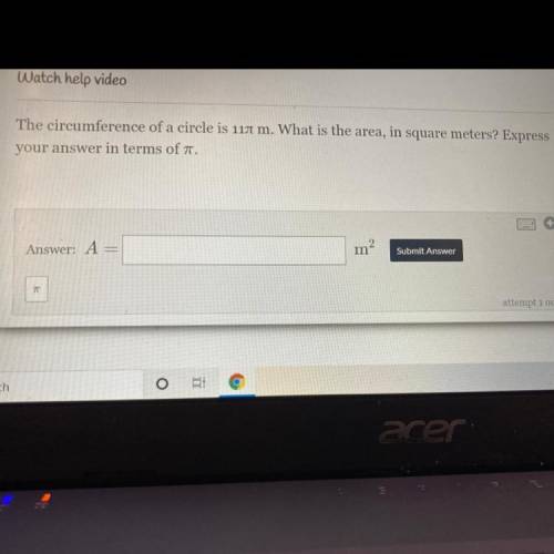 The circumference of a circle is 117 m. What is the area, in square meters? Express

your answer i