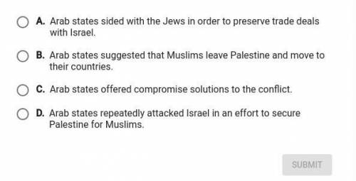 Which statement best summarizes the role Arab states played in the conflict between Jews and Muslim