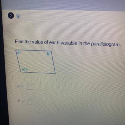 URGENT
Find the value of each variable in the parallelogram