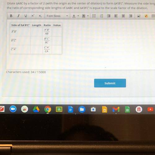 Question 2

Dilate ABC by a factor of 2 (with the origin as the center of dilation) to form A'B'C'