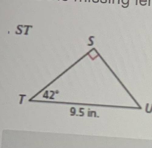 What the side length ST equals