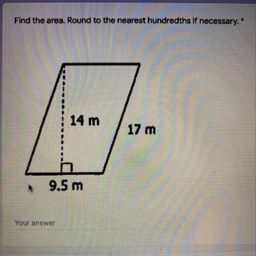 Find the area. Round to the nearest hundredths if necessary