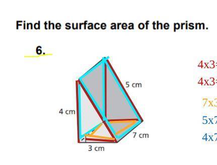 Find the surface area of the prism