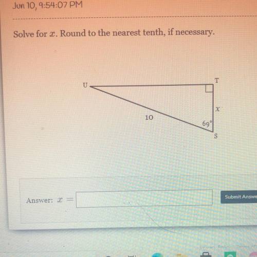 Solve for x. Round to the nearest tenth, if necessary.