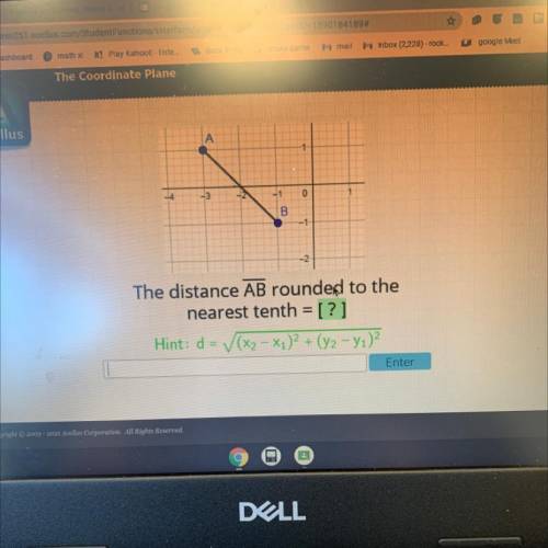What is the distance AB rounded to the nearest tenth?