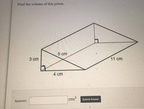 Solve the volume of the prism below.