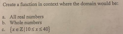 How can I create a function where the domain would be: All real numbers, whole number and be greate