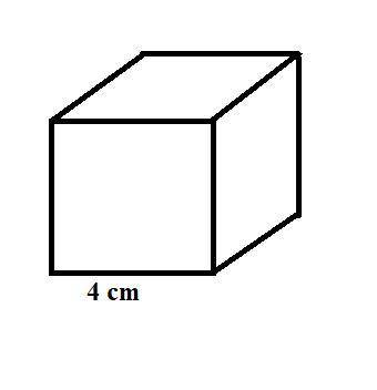The surface area of a cube with side 4 cm is