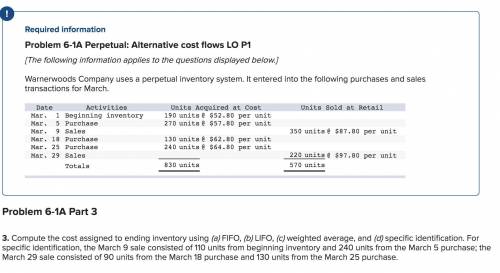 Compute the cost assigned to ending inventory using specific identification. For specific identific