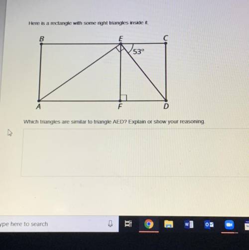 What triangles are similar to triangle AED? Explain or show your reasoning.