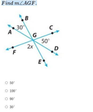 Find m∠AGF. Please Help