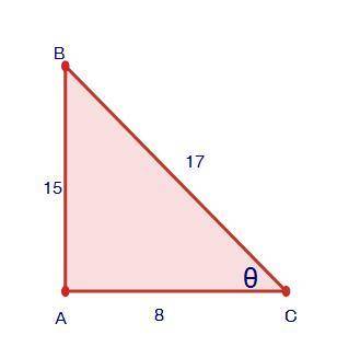 (07.01 MC)

Find the cosine ratio of angle Θ. Hint: Use the slash symbol ( / ) to represent the fr