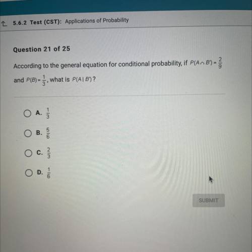 According to the general equation for conditional probability, if P(

AB) -
-5, what is P(AIB)?
an