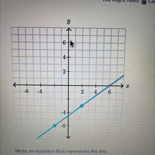 Write an equation that represents the line?