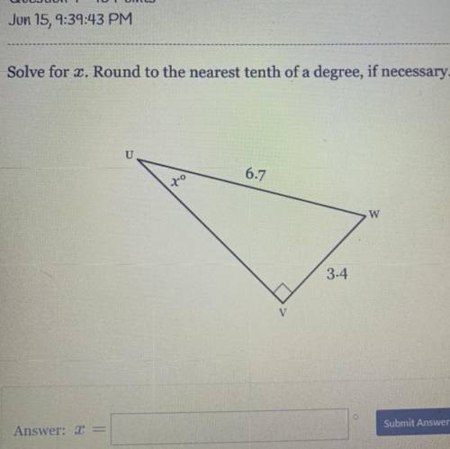 Solve for z. Round to the nearest tenth of a degree, if necessary. (If you could show me step by st