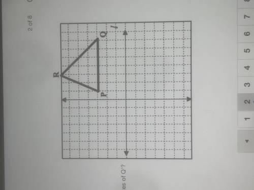 One triangle PQR is reflected across the X axis what are the new coordinates of Q