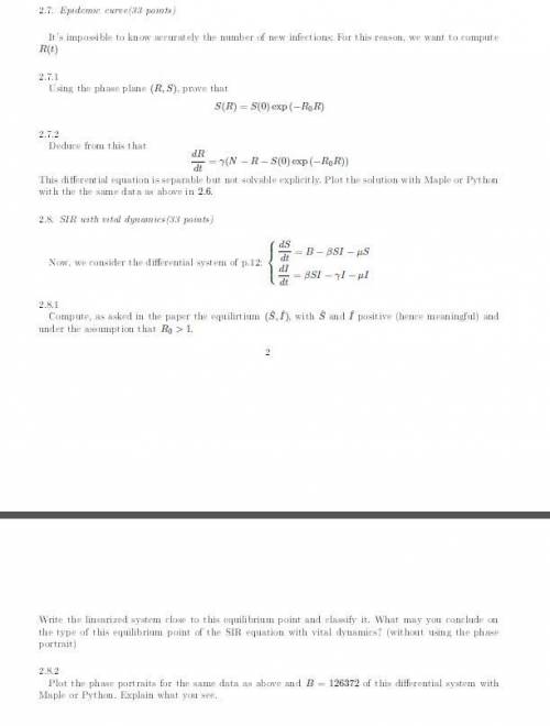 Question on mathematical modeling