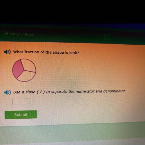 What fraction of shape is pink ?