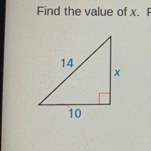 Find the value of x. Round to the nearest tenth.