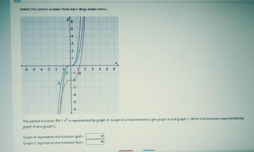 Plz help

Select the correct answer from each drop-down menu. 1a. x^3-2b. x^3+2c.2x^3+22a. x^3-2b.