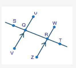 The following is an incomplete paragraph proving that ∠WRS ≅ ∠VQT, given the information in the fig