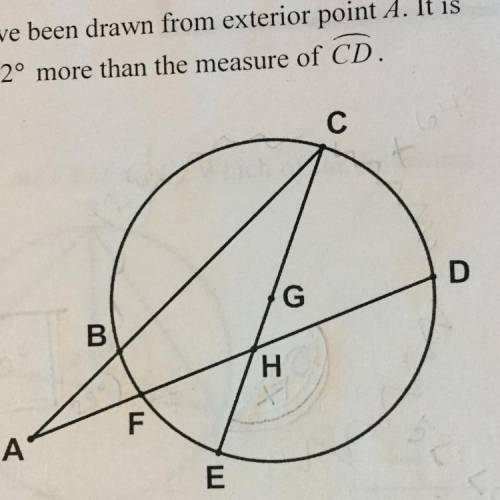 (I asked the question again so I could increase the point value)

In circle G, diameter CE has bee