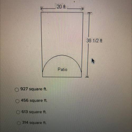 The patio at the back of the house is to be extended into the backyard in a semi-circle. What will