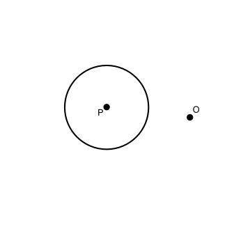 Given: Circle P with a point O outside of the circle. How many tangent lines can be drawn from poin