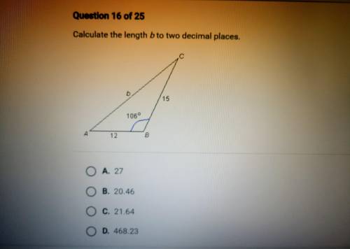 Calculate the length b to two decimal places.