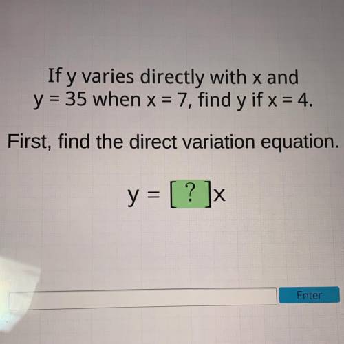 Find the direct variation equation