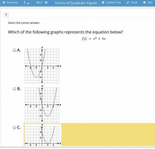 Which of the following graphs represents the equation below?