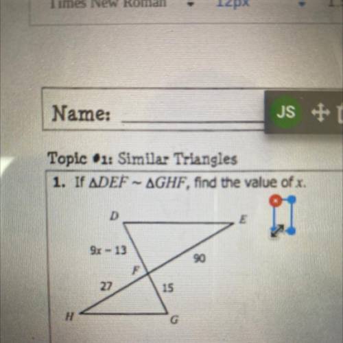 Can anyone help me? Find the value of x