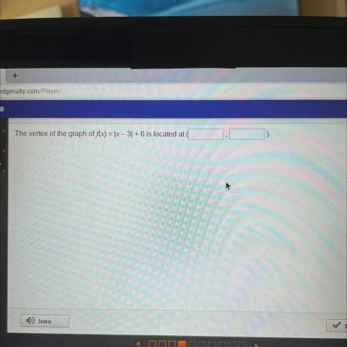 The vertex of the graph of f(x) = px - 3| + 6 is located at??