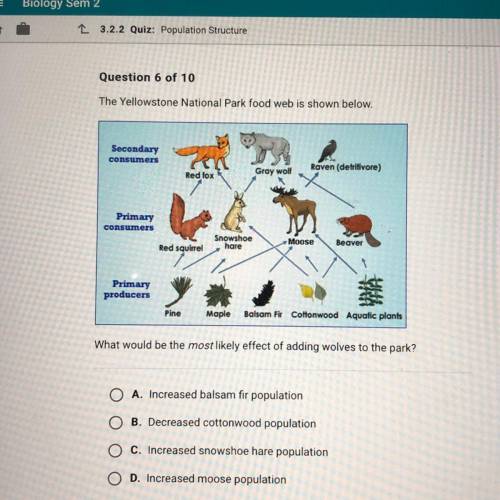 The Yellowstone National Park food web is shown below.

Secondary
consumers
Raven (detritivore)
Gr