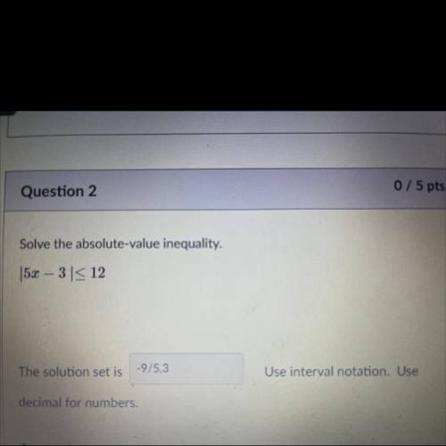 The answer ISN’T -9/5,3.

Don't have to explain, but if u want then to ahead.
Thank you! :)