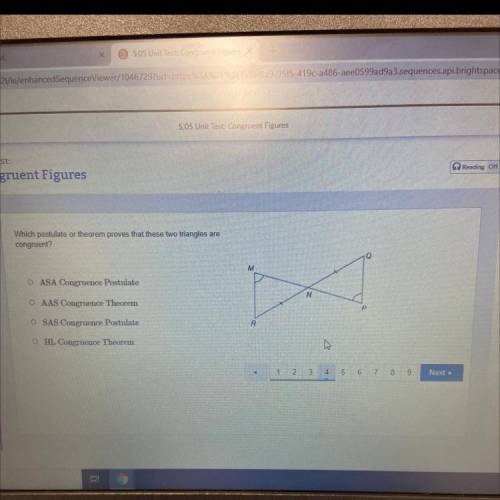 Which postulate or theorem proves that these two triangle are congruent