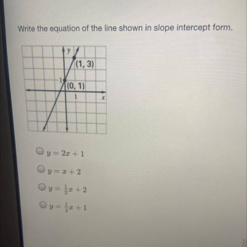 Write the equation of the lines in the slope and show work