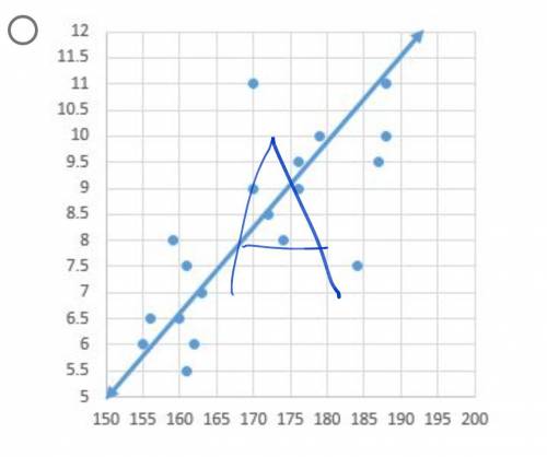 Which line of best fit is the best choice for the data given below?