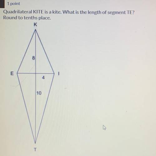 Help please what’s the length of segment TE rounded to the tenths place.