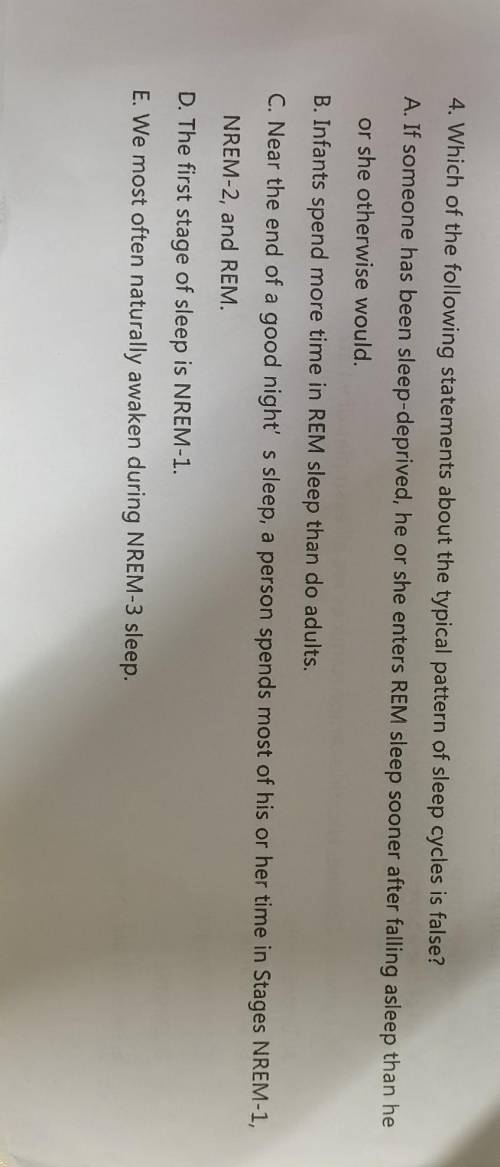 A. Amphetamines B. Barbiturates C. Heroin D. Hallucinogens E. Alcohol 4. Which of the following sta