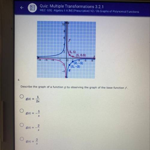 Describe the graph of a function g by observing the graph of the base function f?