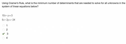 EDGE Cramer's Rule QUIZ

this is the answers to the whole quiz since it took me forever to find th