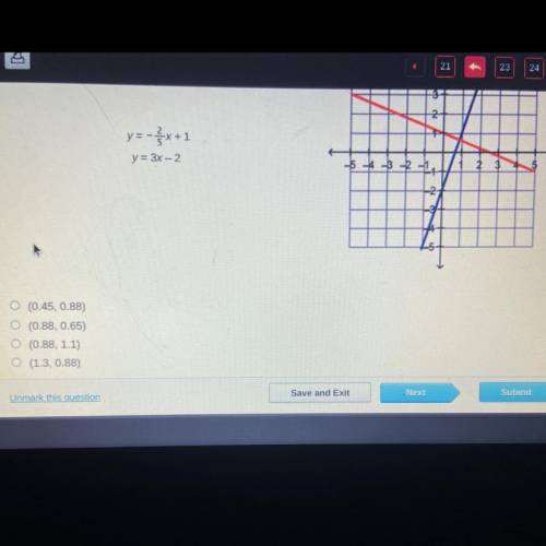 Which is the best approximation for the solution of the system of equations?

Zoom in if u have to