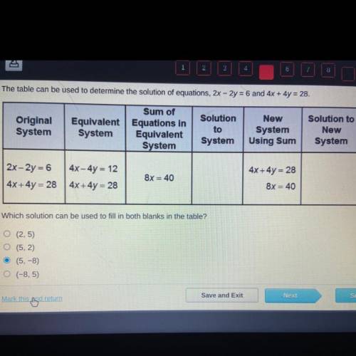 The table can be used to determine the solution of equations, 2x - 2y = 6 and 4x + 4y = 28.

zoom