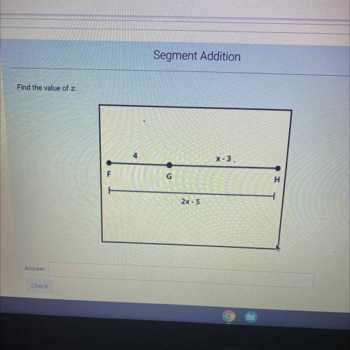 Find the value of x segment addition