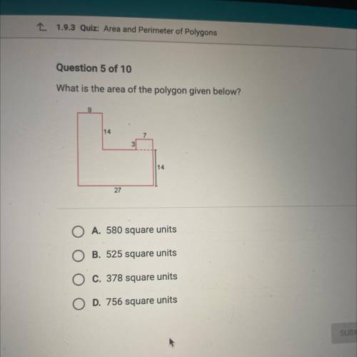 What is the area of the polygon given below?