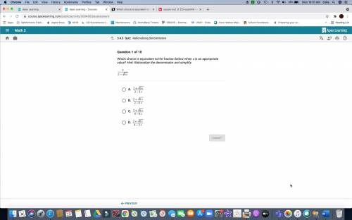 Which choice is equivilant to the fraction below when x is an appropriate value?