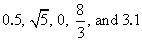 Order the list of numbers from least to greatest.