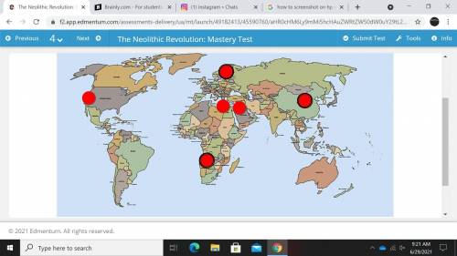 100 POINTS

Select the correct locations on the map. In which four regions did the world’s first f